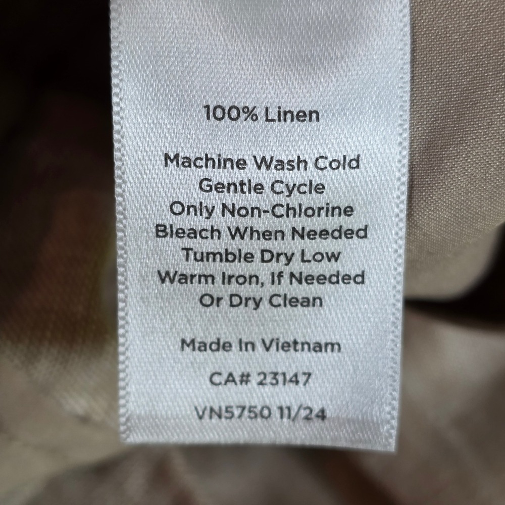 Talbots Southampton Straight Leg 100% Linen Pants Tan Beige 12P Petite NWT - Picture 5 of 10